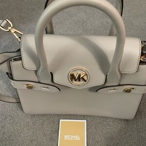 Michael Kors Gray Shoulder Bag with Gold Hardware